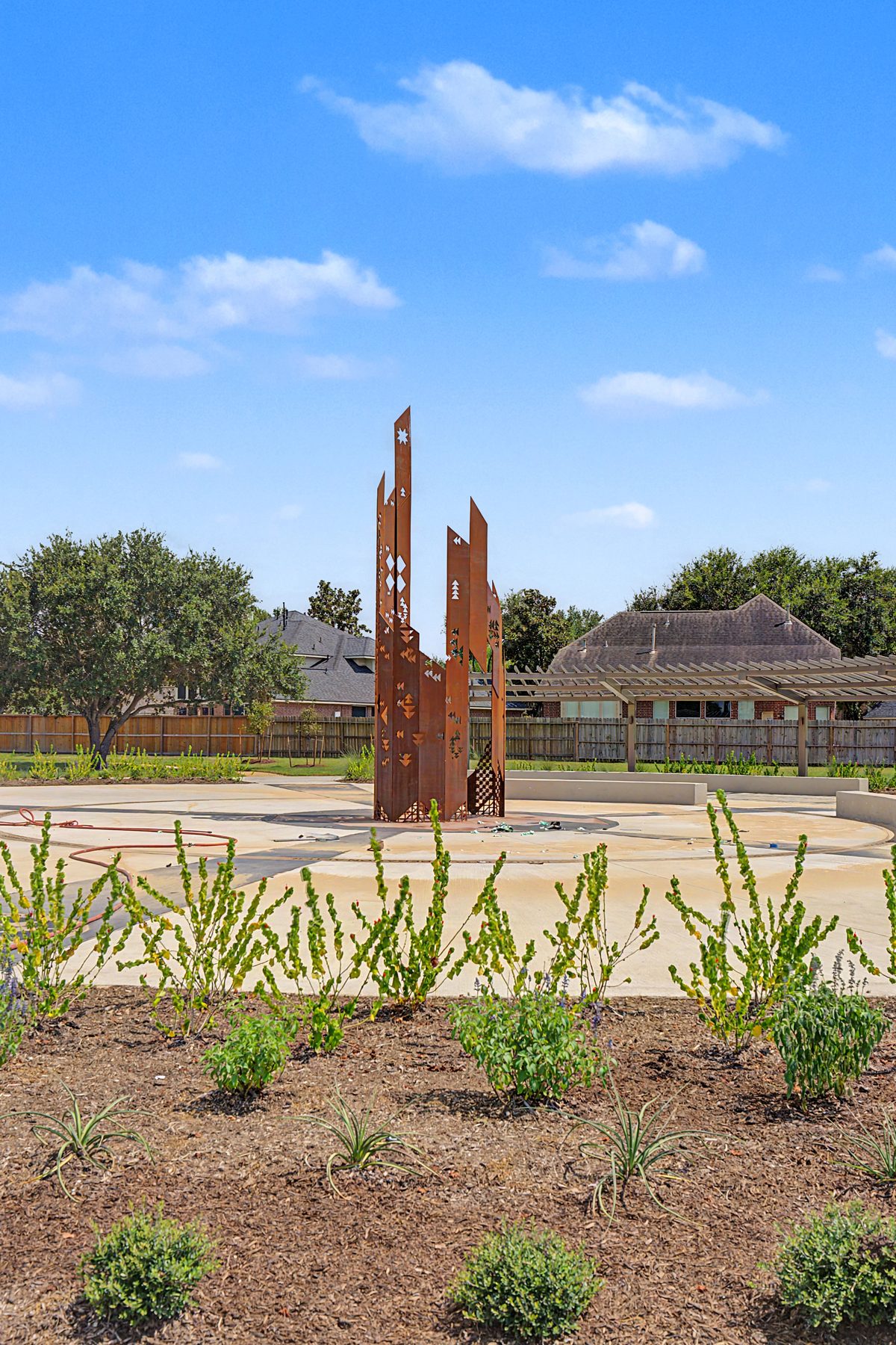 Liberation After, a 30-foot sculpture by Anthony Suber at Freedom Tree Park